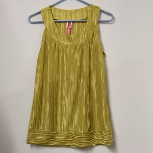 tween XL lime green metallic tunic top